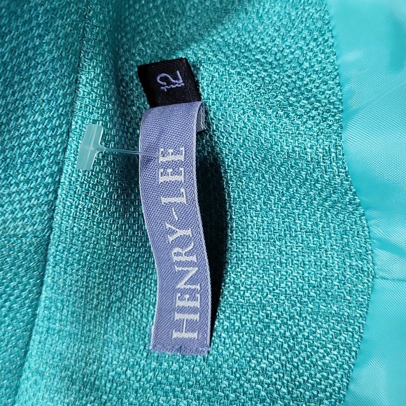 NWOT Vintage Henry-Lee women's green white trim blazer top long dress 2 pcs set - Picture 10 of 14